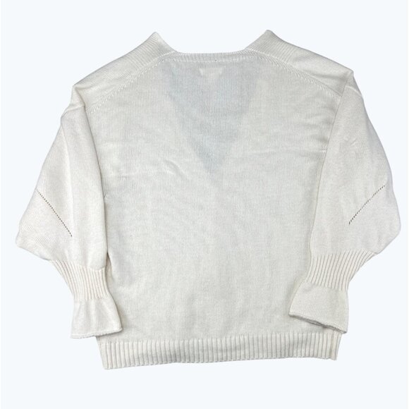 Maeve By Anthropologie Medium Ivory Knit Cardigan Sweater W/ Button Front - Picture 3 of 15